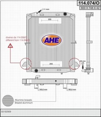 AHE 114.074/O - Radiator, mühərrikin soyudulması furqanavto.az