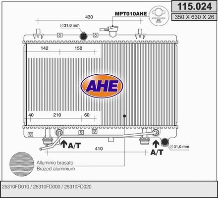 AHE 115.024 - Radiator, mühərrikin soyudulması furqanavto.az