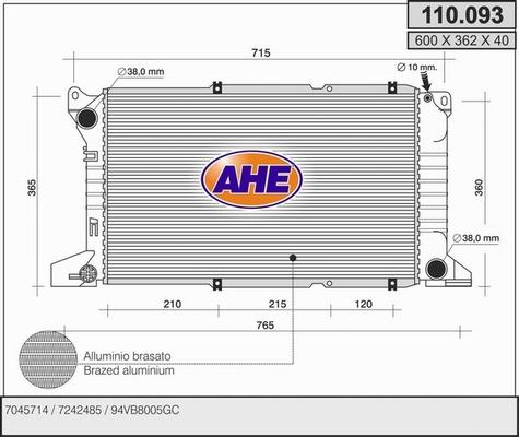 AHE 110.093 - Radiator, mühərrikin soyudulması furqanavto.az