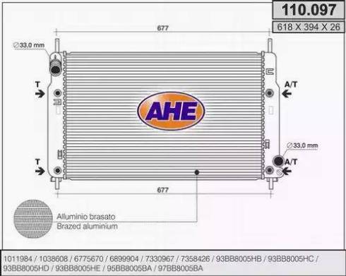 AHE 110.097 - Radiator, mühərrikin soyudulması furqanavto.az
