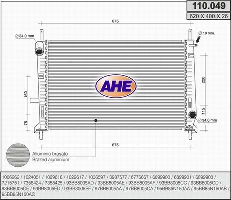 AHE 110.049 - Radiator, mühərrikin soyudulması furqanavto.az