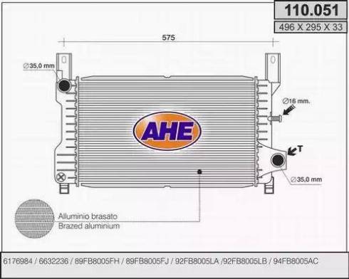 AHE 110.051 - Radiator, mühərrikin soyudulması furqanavto.az