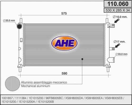 AHE 110.060 - Radiator, mühərrikin soyudulması furqanavto.az