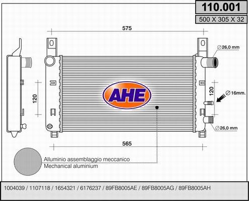 AHE 110.001 - Radiator, mühərrikin soyudulması furqanavto.az