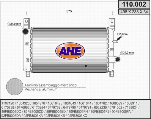 AHE 110.002 - Radiator, mühərrikin soyudulması furqanavto.az