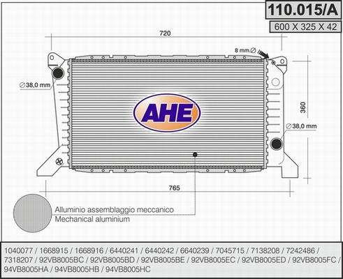 AHE 110.015/A - Radiator, mühərrikin soyudulması furqanavto.az