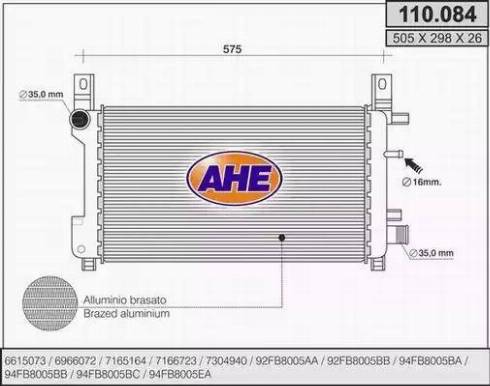 AHE 110.084 - Radiator, mühərrikin soyudulması furqanavto.az