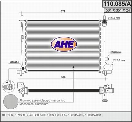 AHE 110.085/A - Radiator, mühərrikin soyudulması furqanavto.az