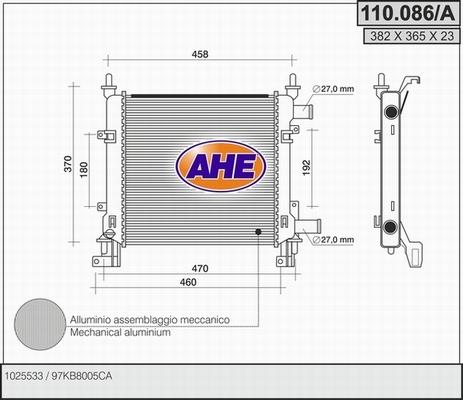 AHE 110.086/A - Radiator, mühərrikin soyudulması furqanavto.az