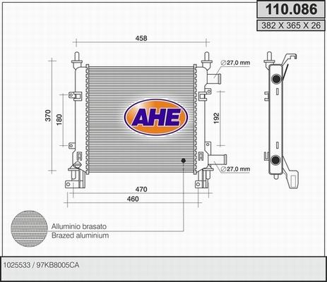 AHE 110.086 - Radiator, mühərrikin soyudulması furqanavto.az