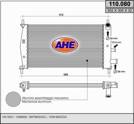 AHE 110.080 - Radiator, mühərrikin soyudulması furqanavto.az