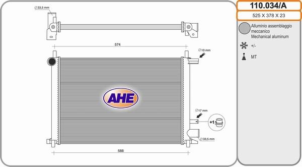 AHE 110.034/A - Radiator, mühərrikin soyudulması furqanavto.az