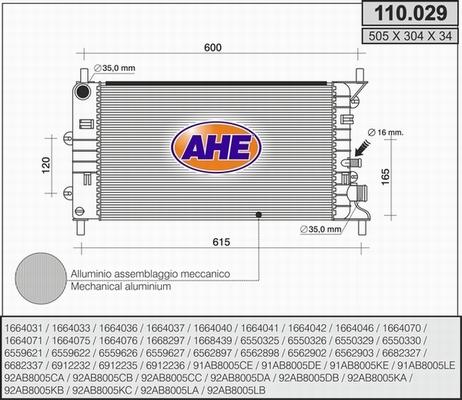 AHE 110.029 - Radiator, mühərrikin soyudulması furqanavto.az