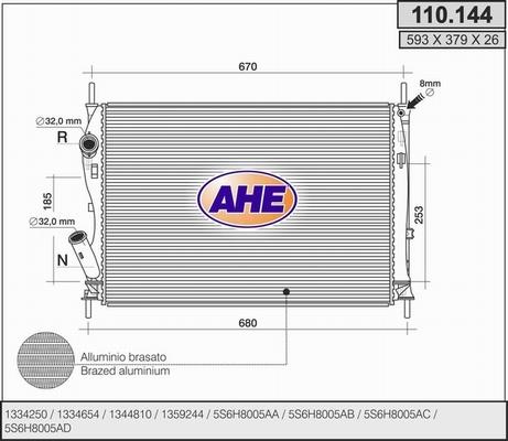 AHE 110.144 - Radiator, mühərrikin soyudulması furqanavto.az