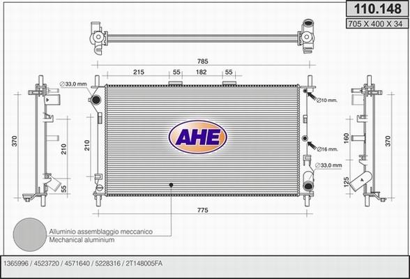 AHE 110.148 - Radiator, mühərrikin soyudulması furqanavto.az