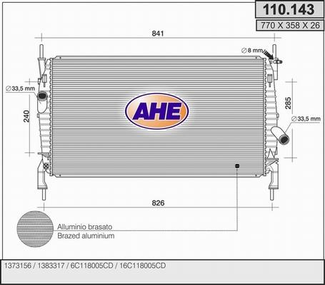 AHE 110.143 - Radiator, mühərrikin soyudulması furqanavto.az
