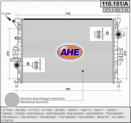 AHE 110.151/A - Radiator, mühərrikin soyudulması furqanavto.az