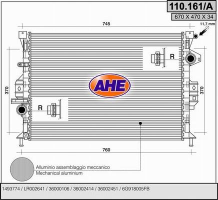 AHE 110.161/A - Radiator, mühərrikin soyudulması furqanavto.az