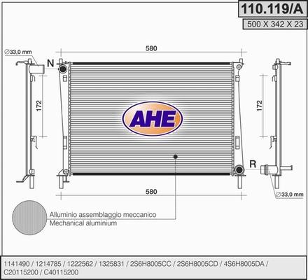 AHE 110.119/A - Radiator, mühərrikin soyudulması furqanavto.az