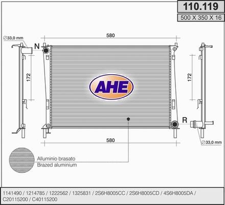 AHE 110.119 - Radiator, mühərrikin soyudulması furqanavto.az