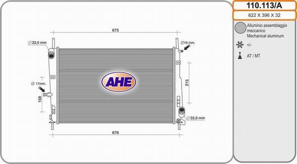 AHE 110.113/A - Radiator, mühərrikin soyudulması furqanavto.az