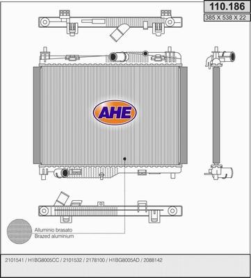 AHE 110.186 - Radiator, mühərrikin soyudulması furqanavto.az