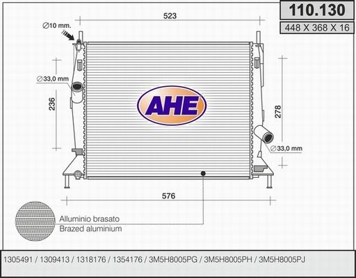 AHE 110.130 - Radiator, mühərrikin soyudulması furqanavto.az