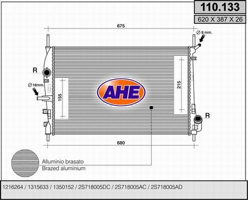 AHE 110.133 - Radiator, mühərrikin soyudulması furqanavto.az