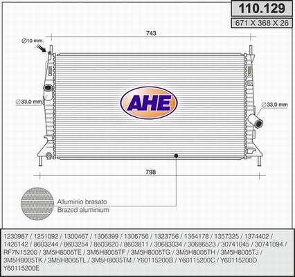 AHE 110.129 - Radiator, mühərrikin soyudulması furqanavto.az