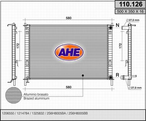 AHE 110.126 - Radiator, mühərrikin soyudulması furqanavto.az