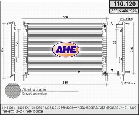 AHE 110.120 - Radiator, mühərrikin soyudulması furqanavto.az