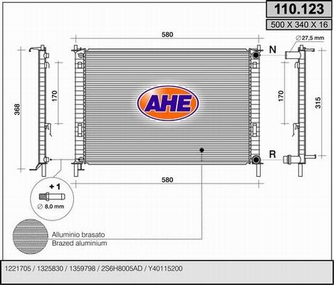 AHE 110.123 - Radiator, mühərrikin soyudulması furqanavto.az