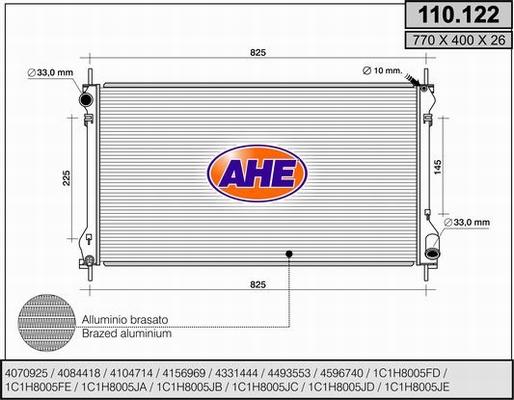 AHE 110.122 - Radiator, mühərrikin soyudulması furqanavto.az