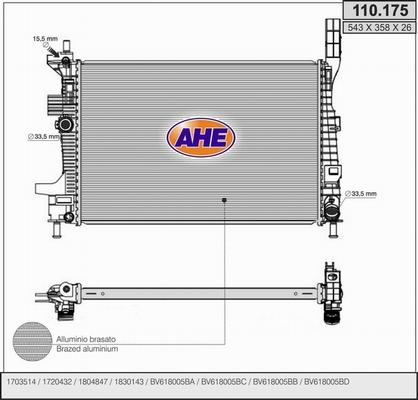 AHE 110.175 - Radiator, mühərrikin soyudulması furqanavto.az