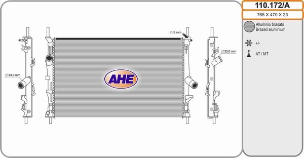 AHE 110.172/A - Radiator, mühərrikin soyudulması furqanavto.az