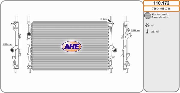 AHE 110.172 - Radiator, mühərrikin soyudulması furqanavto.az
