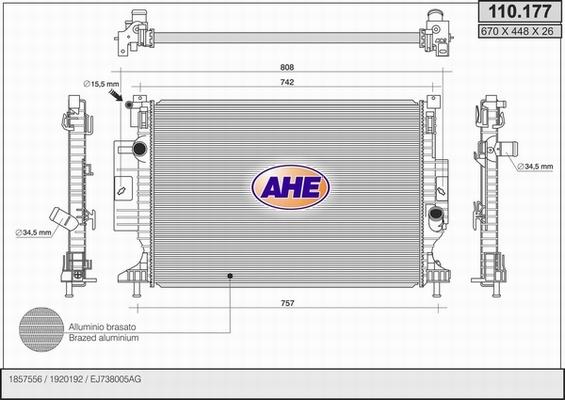 AHE 110.177 - Radiator, mühərrikin soyudulması www.furqanavto.az