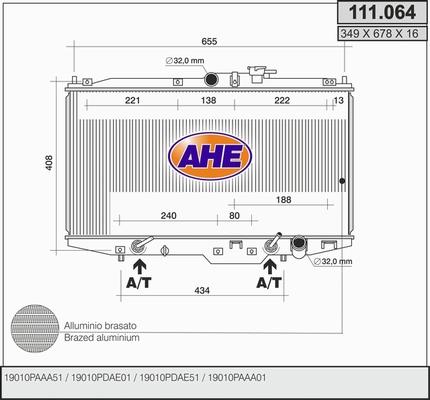 AHE 111.064 - Radiator, mühərrikin soyudulması furqanavto.az