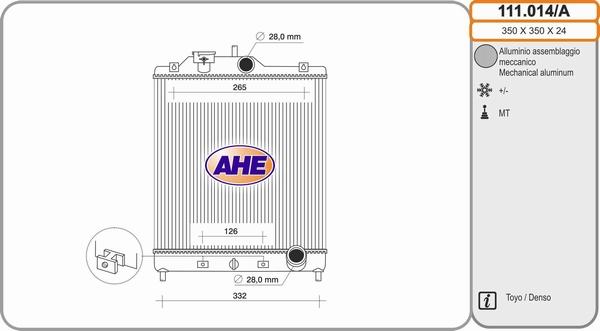 AHE 111.014/A - Radiator, mühərrikin soyudulması furqanavto.az