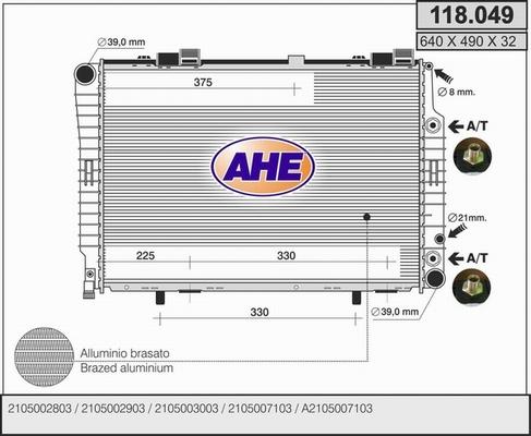 AHE 118.049 - Radiator, mühərrikin soyudulması furqanavto.az