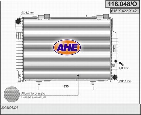 AHE 118.048/O - Radiator, mühərrikin soyudulması www.furqanavto.az