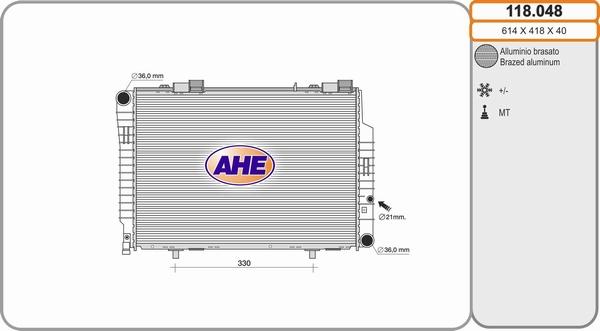 AHE 118.048 - Radiator, mühərrikin soyudulması furqanavto.az