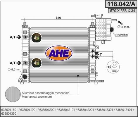 AHE 118.042/A - Radiator, mühərrikin soyudulması furqanavto.az