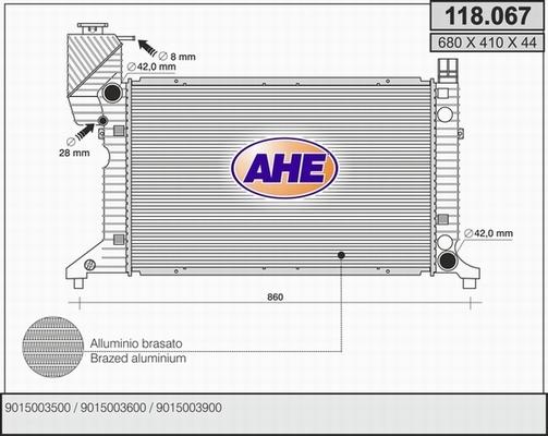 AHE 118.067 - Radiator, mühərrikin soyudulması furqanavto.az