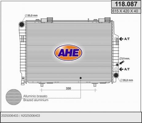 AHE 118.087 - Radiator, mühərrikin soyudulması www.furqanavto.az