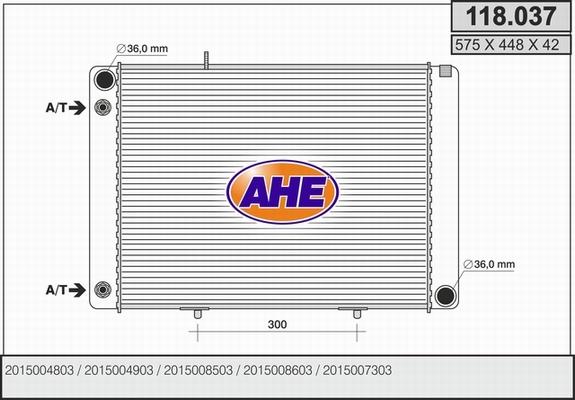 AHE 118.037 - Radiator, mühərrikin soyudulması furqanavto.az