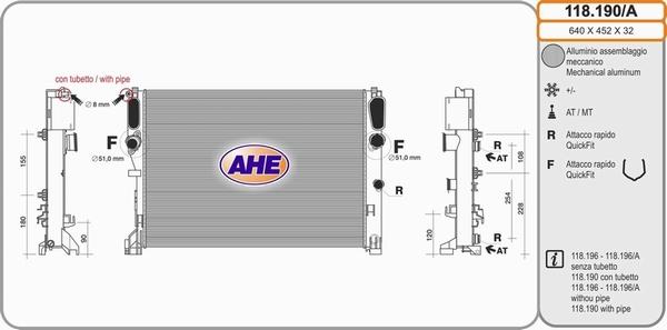 AHE 118.190/A - Radiator, mühərrikin soyudulması furqanavto.az