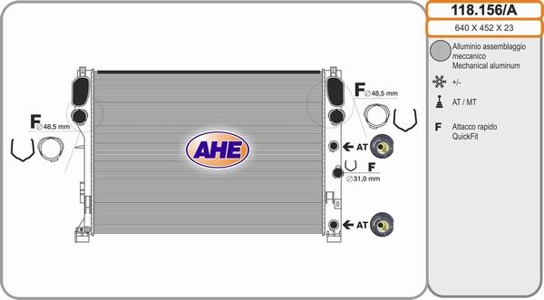 AHE 118.156/A - Radiator, mühərrikin soyudulması furqanavto.az