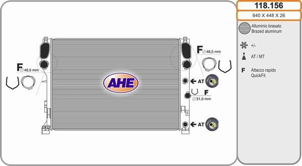 AHE 118.156 - Radiator, mühərrikin soyudulması furqanavto.az