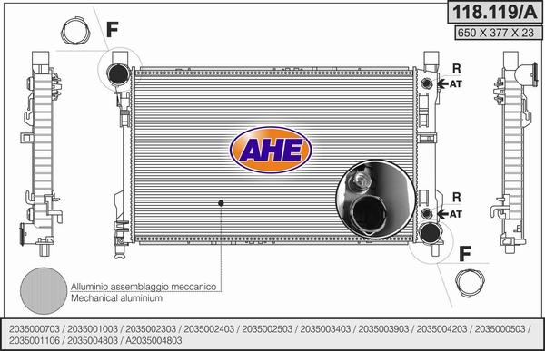AHE 118.119/A - Radiator, mühərrikin soyudulması furqanavto.az